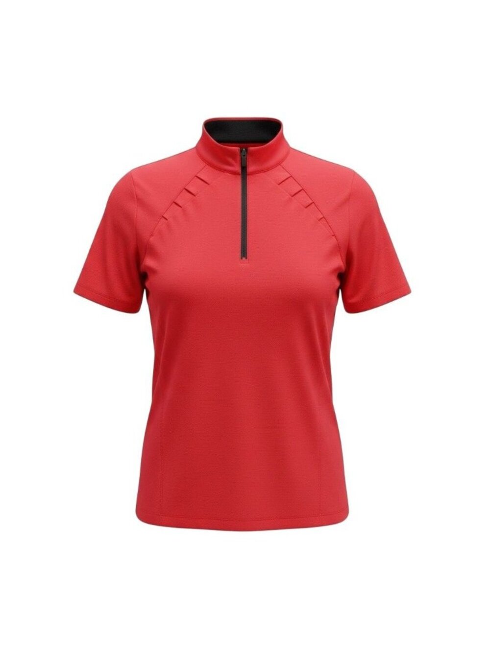 Tail Womens Red Polyester/Spandex Short Sleeve Half-Zip Performance Polo Shirt X
